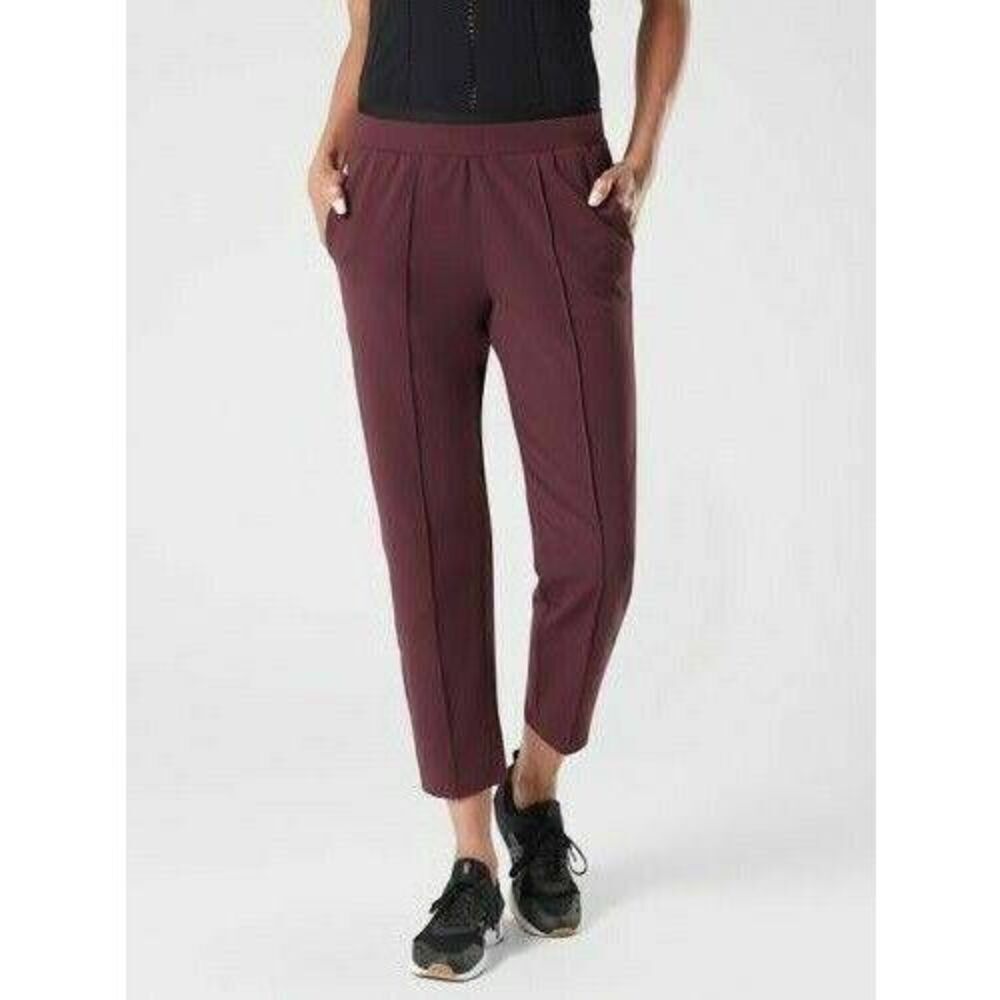 Athleta Venice Pintuck Pant Antique Burgundy Medium Athleisure Office Comfort